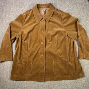 J.Jill Corduroy Blazer Coat Women's 4X Brown Button Front Jacket